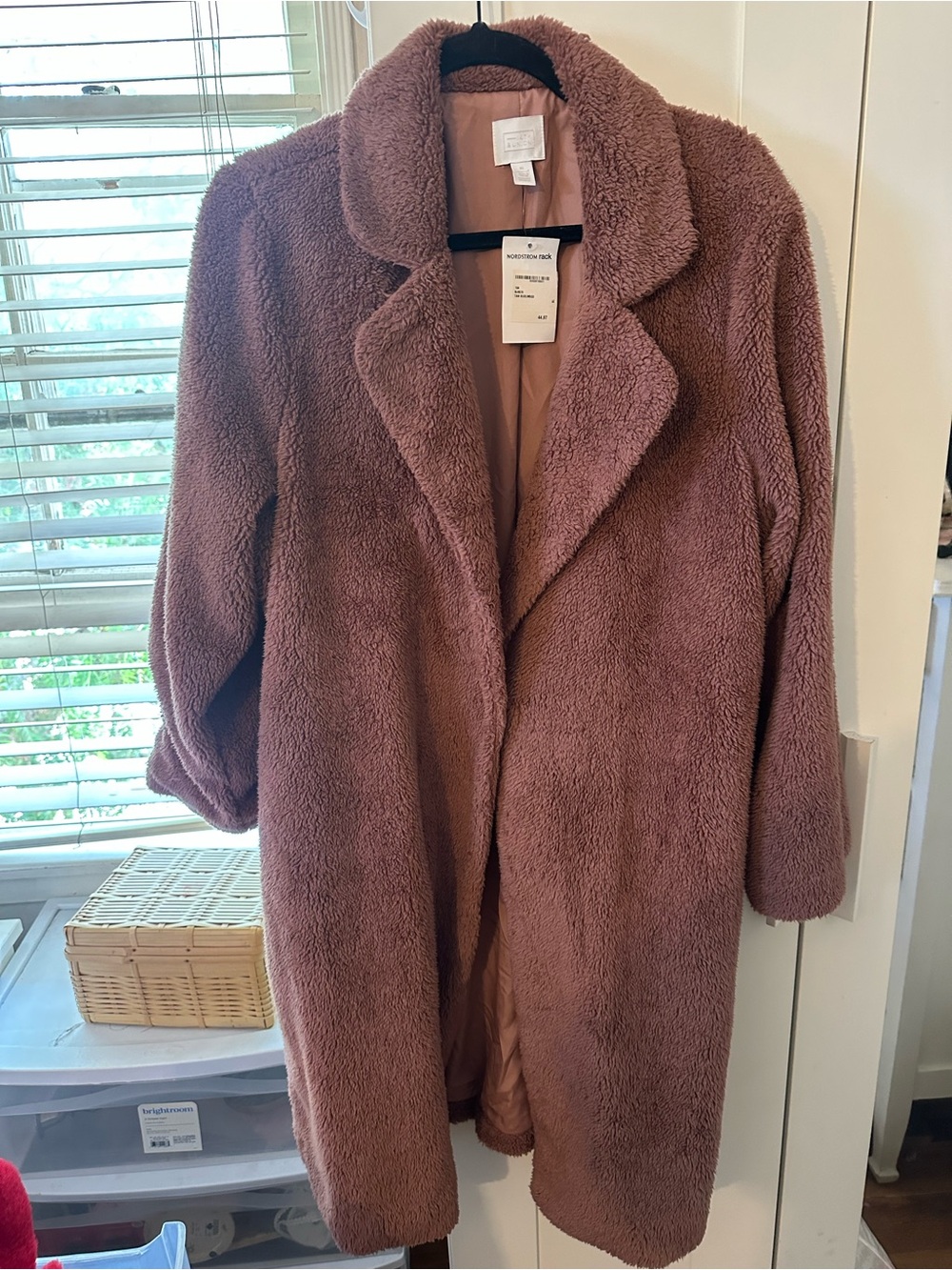 Women's Teddy Coat - Mauve Plush Jacket